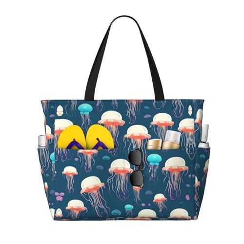 Sac fourre-tout de plage imperméable à imprimé méduses, le grand sac de voyage pour vos vacances