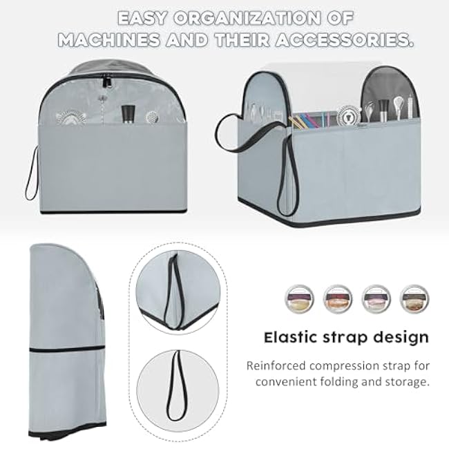 ORKELS Cocktail Machine Dust Cover Compatible with Bartesian Premium, Professional, Duet, Visible Dust Cover with Clear Window and Pockets for Bartesian Accessories (Cyan)