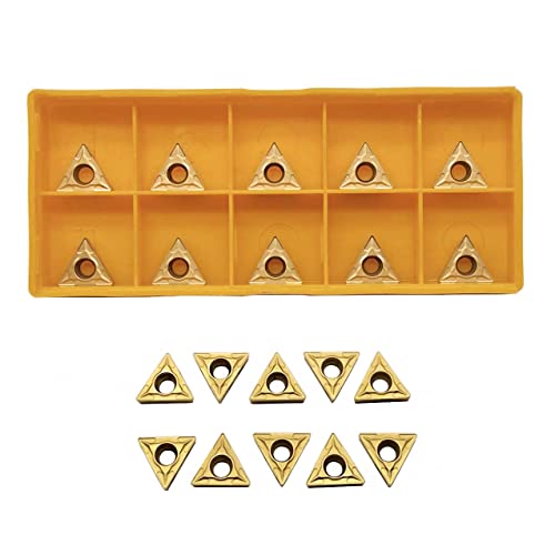 Image of GBJ 20pcs TCMT21.51 Turning Inserts TCMT110204 TCMT21.51 Carbide Inserts TCMT Insert S08K /S10K /S12M-STFCR11 1 /3 inch 3 /8 inch 1 /2 inch 91 Turning Holder Boring Bars (20 pcs TCMT21.51 Inserts)