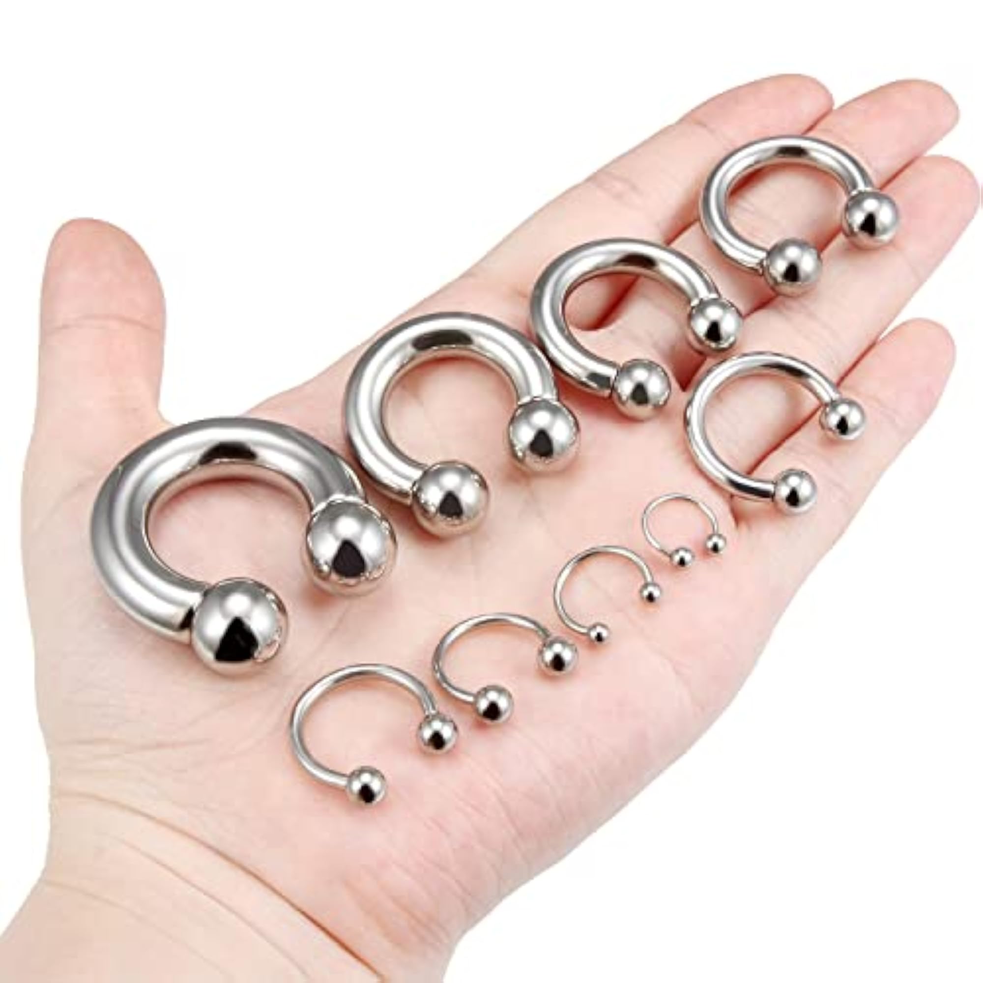 Septum Ear Earrings Gauges Stretching Kit, Surgical Steel