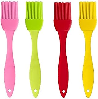 XINGSUI Silicone Cooking Brush,BBQ Brush Set,Easy Clean Multiple Color 4pcs for BBQ,Basting,Baking, Pastry, Cooking