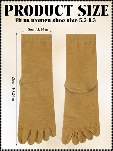 Image of Bencailor 4 /12Pairs Women Toe Sock Five Toe Sock