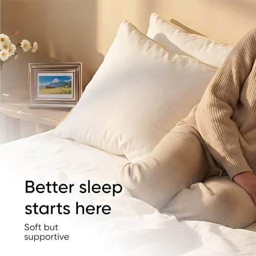 Image of Frido Ultimate Cozy Classic Pillow - A Super Soft & Fluffy Pillow for Sleeping - Premium Comfort for Side, Back & Stomach Sleepers - White, Set of 1