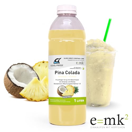 Slush-Sirup Eis 6×1 L Cocktail-&Quality-Line | Daiquiri (Erdbeere), Piña Colada (Ananas-Kokos), Caipirinha (Limette), Cherronia (Sauerkirsche), Apfel-Kiwi, Mystery Dunkle Beeren Vorteilset Deluxe – Bild 8
