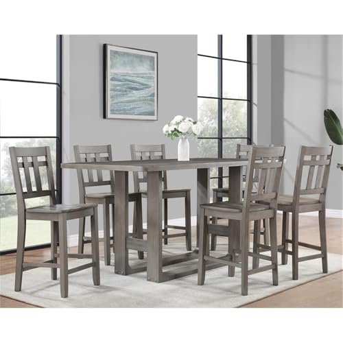 Steve Silver Toscana Gray Wood 7-Piece Counter Height Dining Set