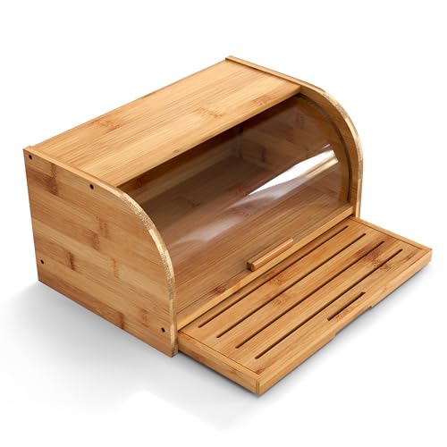365G Roll Top Bread Box for Kitchen Counter – Bamboo