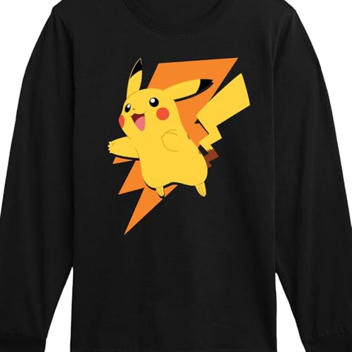 HYBRID APPAREL - Pokémon - Pikachu Thunderbolt - Youth Long Sleeve Graphic T-Shirt - Size Medium Black3