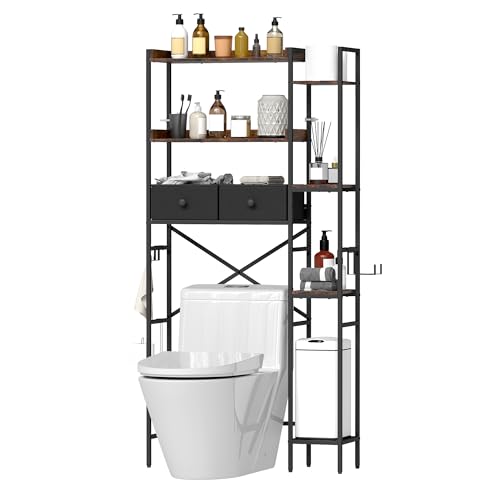 SOCOMFAY Toilettenregal Einfache Montage für Badezimmer, Braun