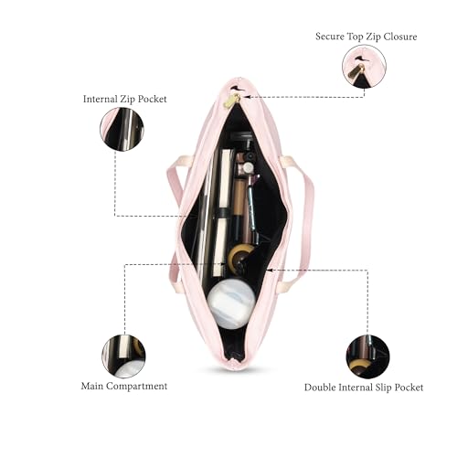Image of Caprese Jimny Horizontal 16 Inch Laptop Compatible Large Tote Bag for Women with Comfortable Straps | Stylish Shoulder & Handheld Bag | Multi-Compartment Design for Work, Travel