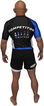 Men's BJJ, No GI, MMA, Compression Top Plus Shorts With Pockets Double