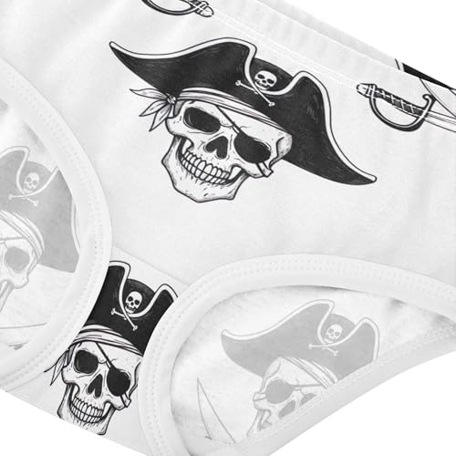 Cotton Girls Underwear Toddler Pirate Skulls White Swords Girl Panties Cute Durable Briefs Kids Undies 2t4
