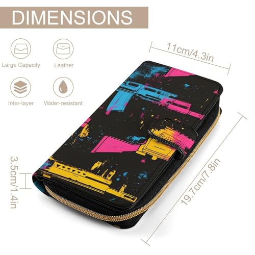 Artistic Splatter Machine Guns Long Wallet for Women Men Purses Coin Pouch Credit Card Holder Organizer2