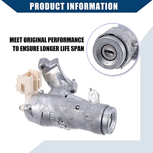 Hihaha 45020-38-1 450201211 / Inner/Ignition Switch Steering Lock Cylinder With Bracket 2 Keys For Toyota Corolla 1998-2002 For Toyota Rav4 1998-2000 / Metal / 1 Set/Silver Tone #TOP3