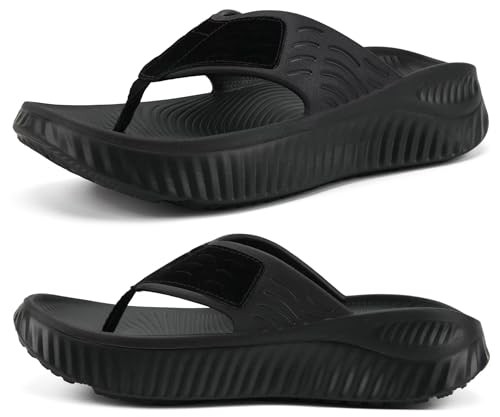Image of KuaiLu Recovery Flip Flops for Women Sport Thong Sandals | Comfortable Arch Support Cushion Summer Beach Slides Reduces Stress on Feet Joints & Back Post-Exercise