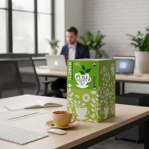 Clipper Tea Organic Pure Green Tea Bags, Great Hot or Iced, Fair Trade Tea, Natural & Biodegradable, 250 Tea Bags