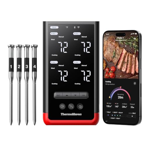 ThermoMaven P4 Updated Fleischthermometer Kabellos mit 4 Sonde – Ansicht 1