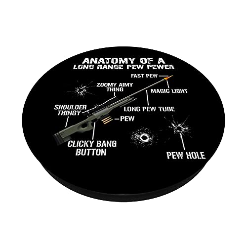 Anatomy Of A Pew Pewer – Drôle Guns Sniper Gun PopSockets PopGrip Interchangeable – vue 2