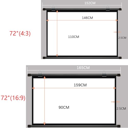 Pantalla manual para proyector 72" (4:3) miniatura 2