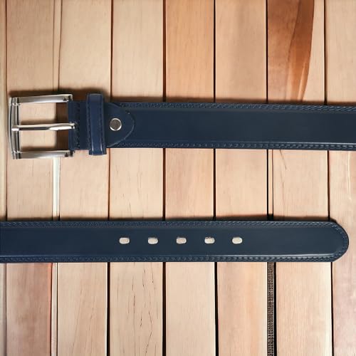 LB LEATHERBOSS Casual Genuine Leather Jeans Belt - Navy Blue Color3