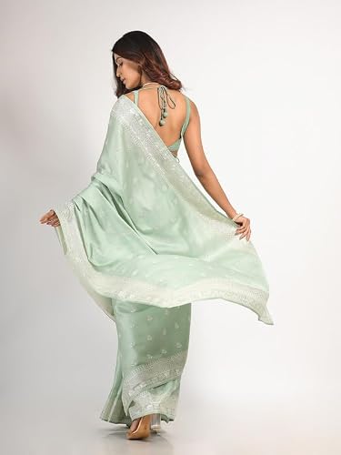 KK KAVVYA green tussar silk saree in tussar silk – image 3
