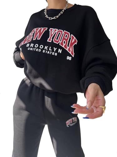 Ensemble sportswear deux pièces femme comprenant pantalon jogging et haut manches longues col rond