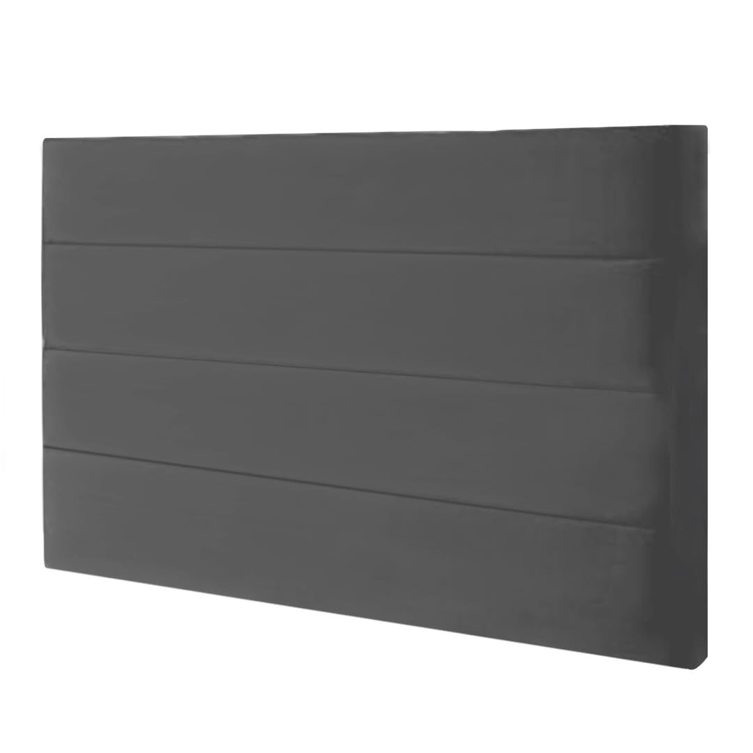 Khul Headboard for Divan Beds Furniture Bedrooms Plush Velvet (Grey, Double 4 FEET 6 INCHES, Height 36 INCHES) — image 1
