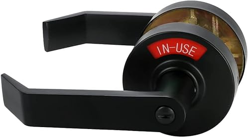 Mutex Extra Large Bathroom Privacy Lever Lock With Large Inuse Or Vacant Indicator For Men Women Restroom, Ansi Grade2 Commercial Grade, Perfect For Professional Office Buildings, Matte Black #TOP3