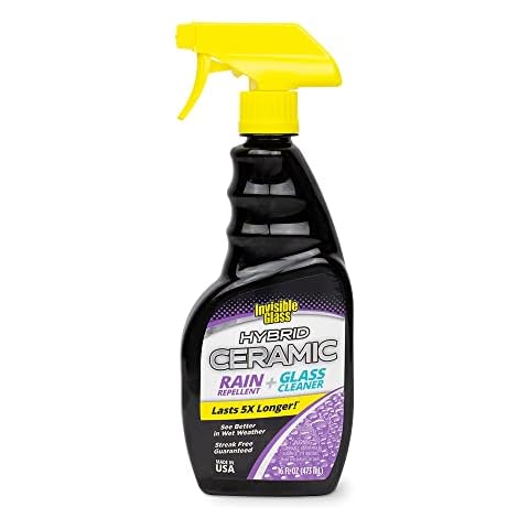 Invisible Glass 92183 Hybrid Ceramic Rain Repellent and Glass Cleaner Cleans and Protects Car Windows and Windshields with Long-Lasting Water-Repellent Si02 Technology, 16 Fl Oz, Pack of 1 Cover