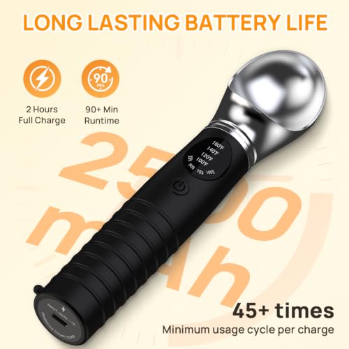 Rechargeable Electric Heated Ice Cream Scoop for Hard Gelato Sorbet, Black - image 9