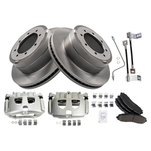 Image of TRQ Brake Pad & Rotor Kit Ceramic Compatible with 2017-2019 Ford F-350 Super Duty