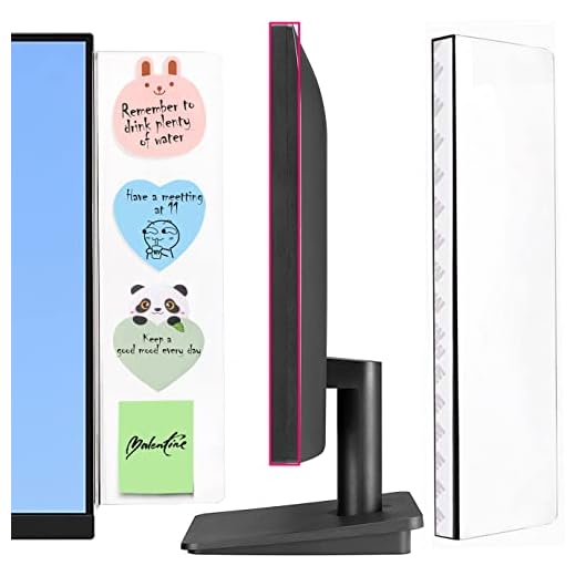 2 Pcs Large Computer Monitor Memo Board for No Edge Monitors,13.6 X 3.6 Inch Monitor Sticky Note Holder Computer Monitor Message Board for Frameless Monitors