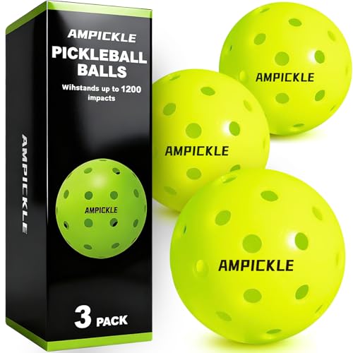 Image of Pickleball Balls，Withstands up to 1000 impacts， Crack-Resistant，40 Holes Outdoor Pickle Balls Set USAPA Official Standard，Pickle Ball for Tournament Play，3 Pack /6Pack /12Pack (3 Count)