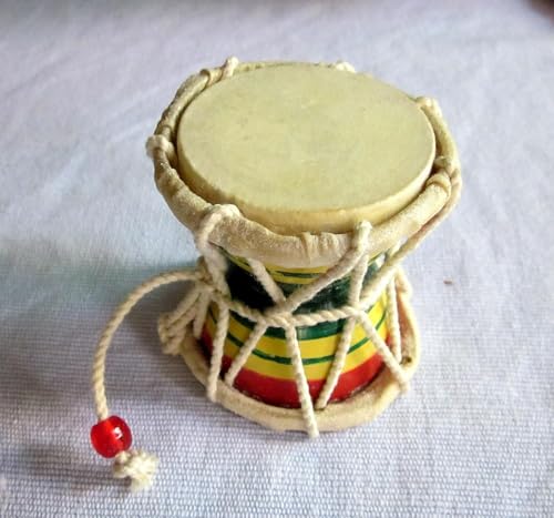 Image of Small Shiv Damru set of 5, Damroo, for Temple, for Gift, Madari Damru