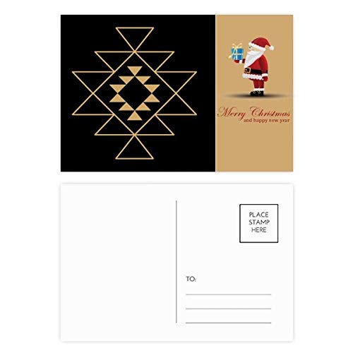 Lot de 20 cartes postales Père Noël au design géométrique et totem moderne haut de gamme