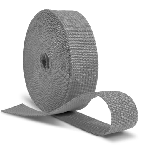 Image of CooBigo 12 Yards Webbing 1 inch & 1.5 inch & 2 inch Polypropylene Webbing Strap 1 Inch 1.5 Inch 2 Inch Wide Webbing Strapping for Bags /Lawn Chair /Pool Solar Cover DIY Crafting