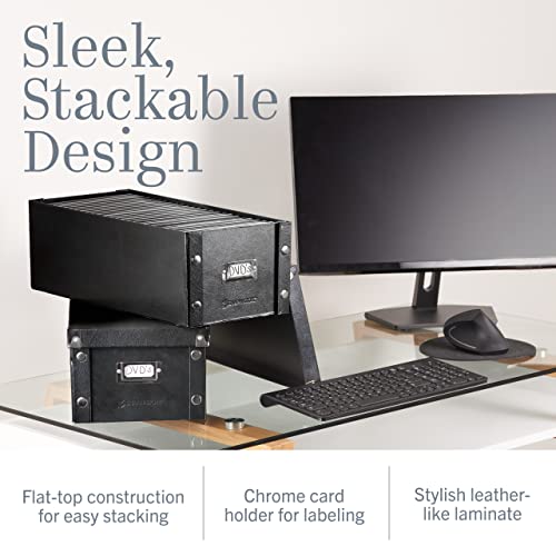 Snap-N-Store Dvd Storage Box - Pack Of 2 - Durable 6 X 8.2 X 16.5 Inch Movie Organizers - Disc Holders With Lids To Store Up To 52 Dvd Cases - Black. #TOP3