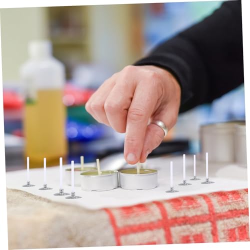 Kit de mechas para velas Tofficu 500 piezas con base miniatura 7