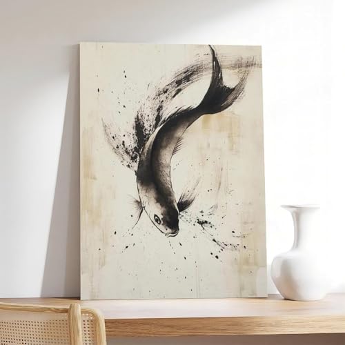 Impression abstraite à l'encre chinoise pour salon zen - 7
