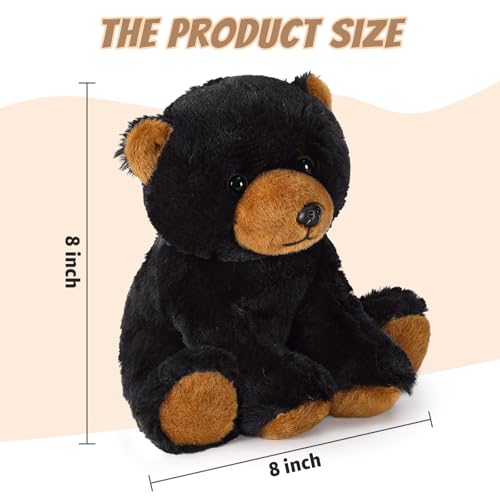 Image of Ditucu Black Bear Stuffed Animal 8 inch Cute Realistic Plush Toys Ultra Soft Plushies Gifts for Kids
