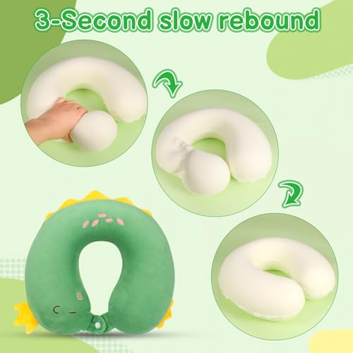 Apricitie Nackenkissen Kinder Memory Foam Reisekissen Cartoon Tier Nackenstütze, 30 x 30cm Nackenhörnchen Erwachsene Niedlich Kinder Reisekissen U-förmiges Nackenkissen Flugzeug für Reisen