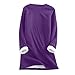 Sherpa Sweater Women Women's Fleece Sweatshirts Winter Warm Sherpa Lined Shirts Plush Pullovers Soft Crew Neck Shirts Thermal Underwear XX-Large Purple 220