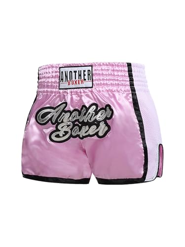 Jugaoge Kids Boys Boxing Shorts Mma Muay Thai Booty Shorts Cage Fighting Grappling Boxer Trunks Activewear Pink 7-12 Years cover