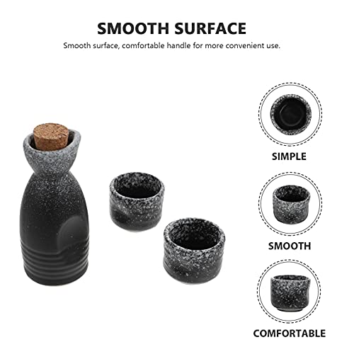 HEMOTON 1 Set Keramik Sake-Set Keramik Sake-Flasche Becher Sake-Topf Japanische Sake-Set Japanische Weingläser Set Sake-Servierset Restaurant Supplies (weiß)