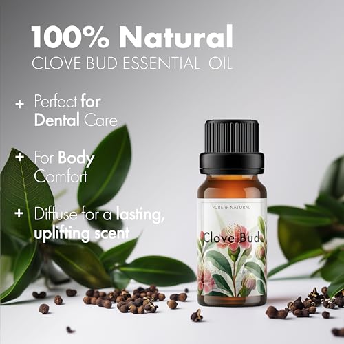 Image of Esslux Clove Essential Oil for Oral Care | 100% Natural Clove Oil for Teeth & Gums | Ideal for Hair, Skin, and Soap Making | Warm, Spicy Scent for DIY Projects, 90 ML