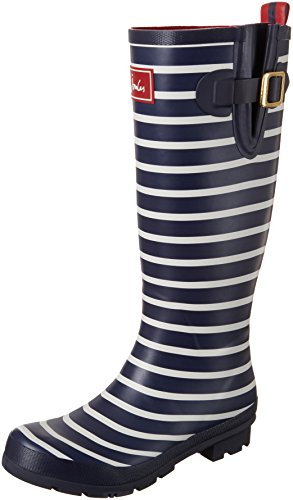 Joules Welly Print, Botas de Agua para Mujer, Azul (French Navy Stripe), 36 EU