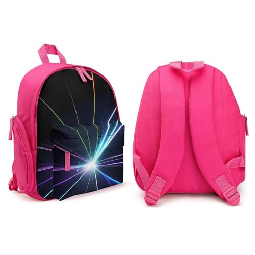 Laser Light Backpack Small Book Bag with Side Pocket, Lightweight Durable Backpack, Travel Rucksack, Pink-style4