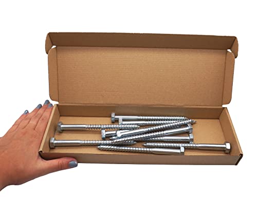 SKIR'CO (10 pcs) DIN 571 Zinc Plated Steel Hexagon Head Wood Screws M10 x 140 mm, Coach Screws, Hex Screw, Lag Bolts - Image 4
