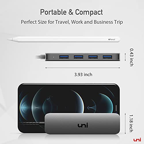 USB-Hub-uni-Aluminum-4-Port-USB-Splitter-for-Laptop-Slim-USB-30-Hub-Keyboard-and-Mouse-Adapter-Compatible-with-PC-MacBook-Air-Mac-Pro-iMac-Surface-Pro-Flash-Drive-Mobile-HDD