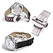 VGNGEMEXP Fashion Black Gold Clasp Accessory 22mm 20mm Stainless Steel Double Button Butterfly Clasp Watch Buckle(Black 20mm)