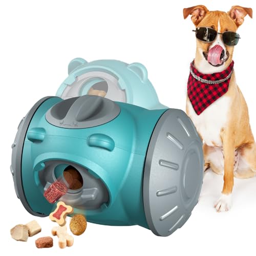 1pcs Interactive Dog Dispenser Toy - Premium Food for Smart Dogs - Adjustable Food Puzzle for Small Medium and Large Dogs for Large/Medium/Small Aggressive Chewers Breed Pet Cat Color Mars Green